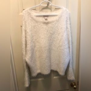 If It Were Me white fuzzy sweater